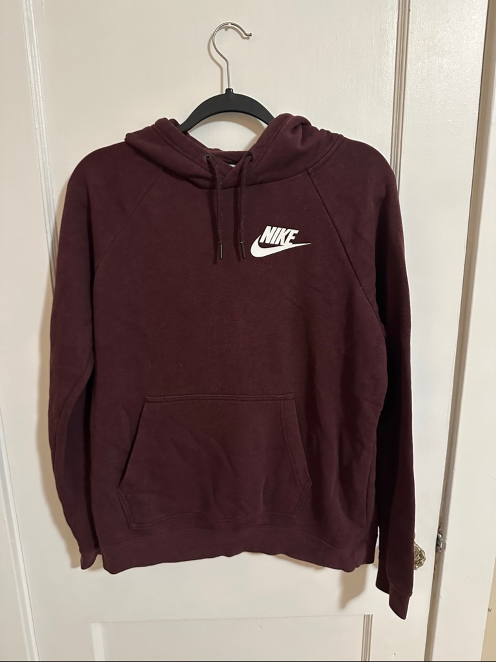 Nike Women’s Maroon Crewneck Hoodie with White Logo